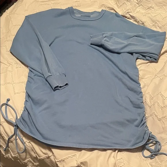 American Eagle Outfitters Light Blue Distressed Sweatshirt - Picture 1 of 8